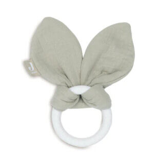 bijtring siliconen bunny ears olive green