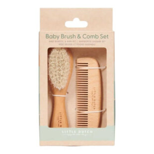 borstel en kam set hout little dutch