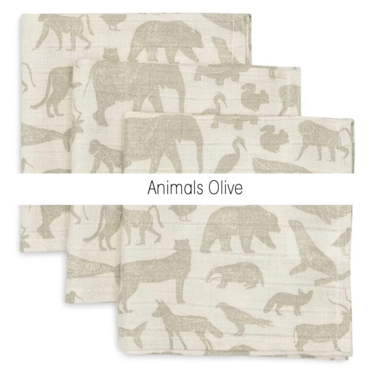 jollein hydrofiel monddoekjes animals olive