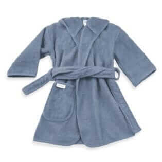 Gepersonaliseerd badjasje grey blue maat 0-12 maanden – kraamcadeau jongen