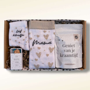 cadeau sokken met badzout en een knuffel voor jou