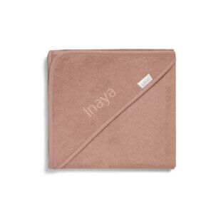 Badcape met naam geborduurd van kiekeboo kraamkado