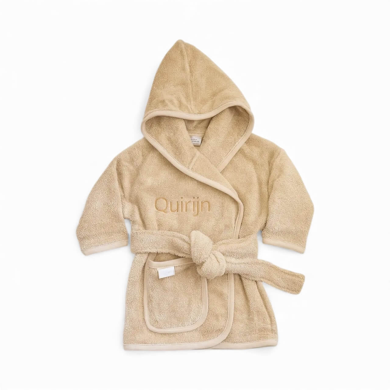 badjasje met naam neutraal cream