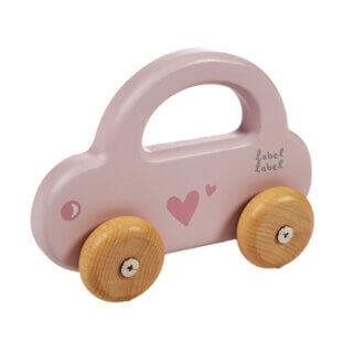 Label Label Houten auto roze