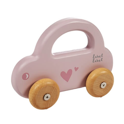 Label Label Houten auto roze