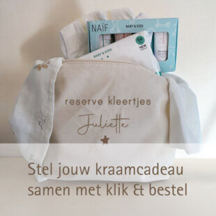 Kraamcadeau Samenstellen Reserve Kleertjes zakje Klik & Bestel