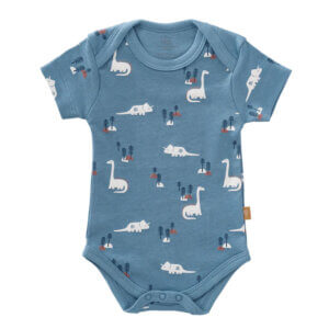 Romper Fresk met dino-print biologisch katoen – onderdeel kraamcadeau Abel