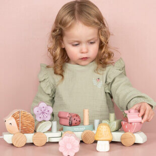 Houten Blokkentrein Roze Fairy Garden – Little Dutch