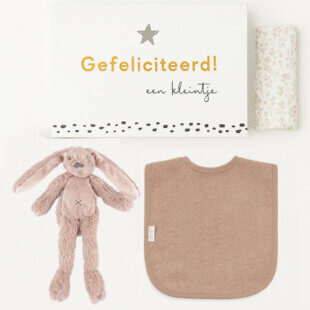 knuffeldoekje rabbit richie in babycadeau lotus set