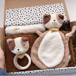 Cadeaubox met naam - Speendoekje Mick