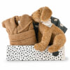 cadeaubox dino en doggy met badjasje en knuffel