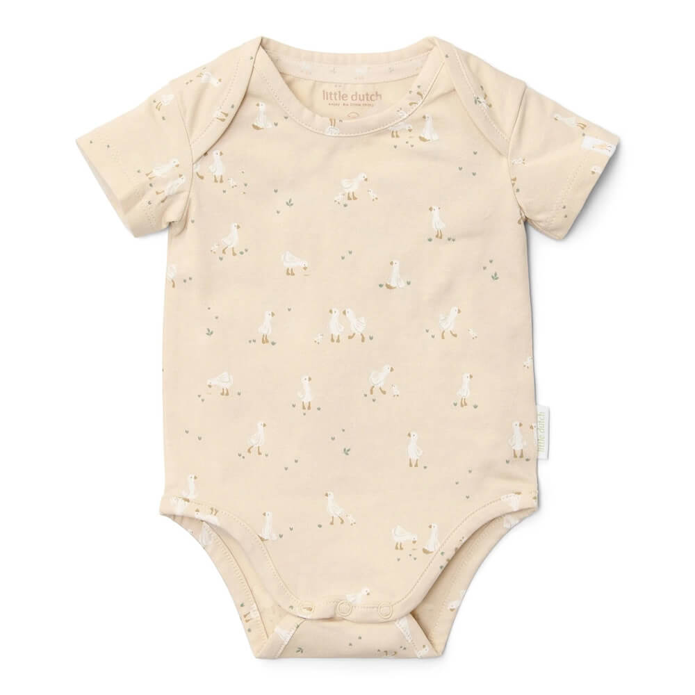 Beige romper biologische katoen maat 68 – Little Goose