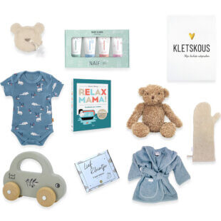 Tien dagen pakket Jongen – luxe kraambox met zachte babycadeaus