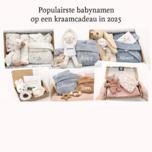 Gepersonaliseerde kraamcadeaus met babynamen geborduurd en bedrukt in het Kiekebooo atelier